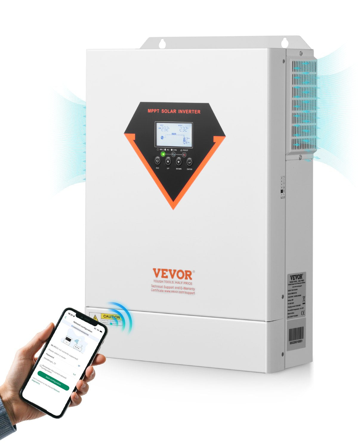 VEVOR Hybrid Solar Inverter Charger 6000W 220/230V Built-in 120A MPPT Controller