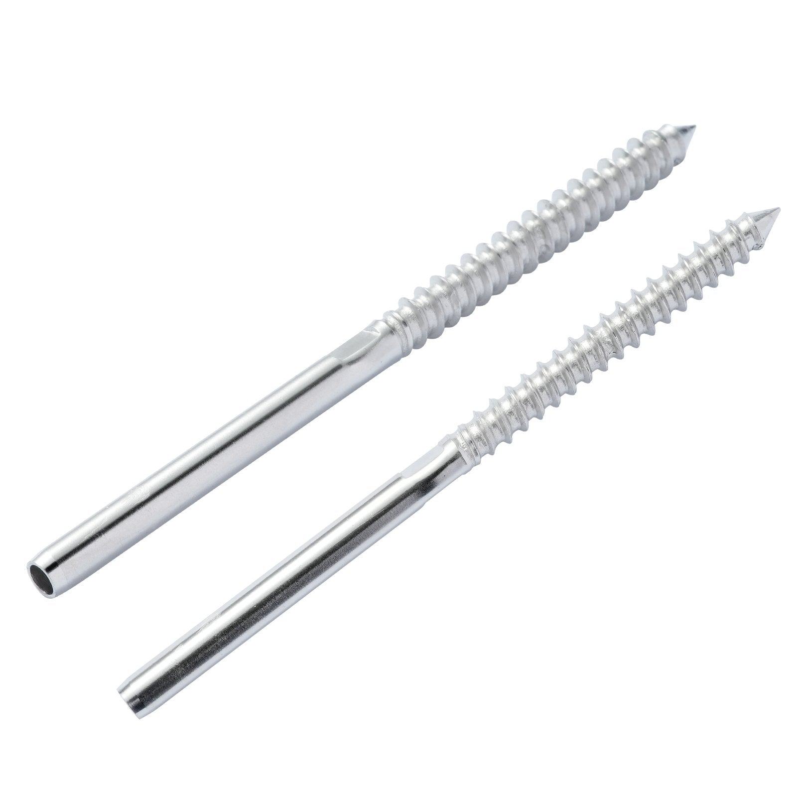 VEVOR 102 Pack Cable Railing Swage Threaded Stud Tension End Fitting Terminal for 1/8" Deck Cable Railing, T316 Stainless Steel, Cable Railing Tensioner 1/8" for Wood/Metal Post, Silver