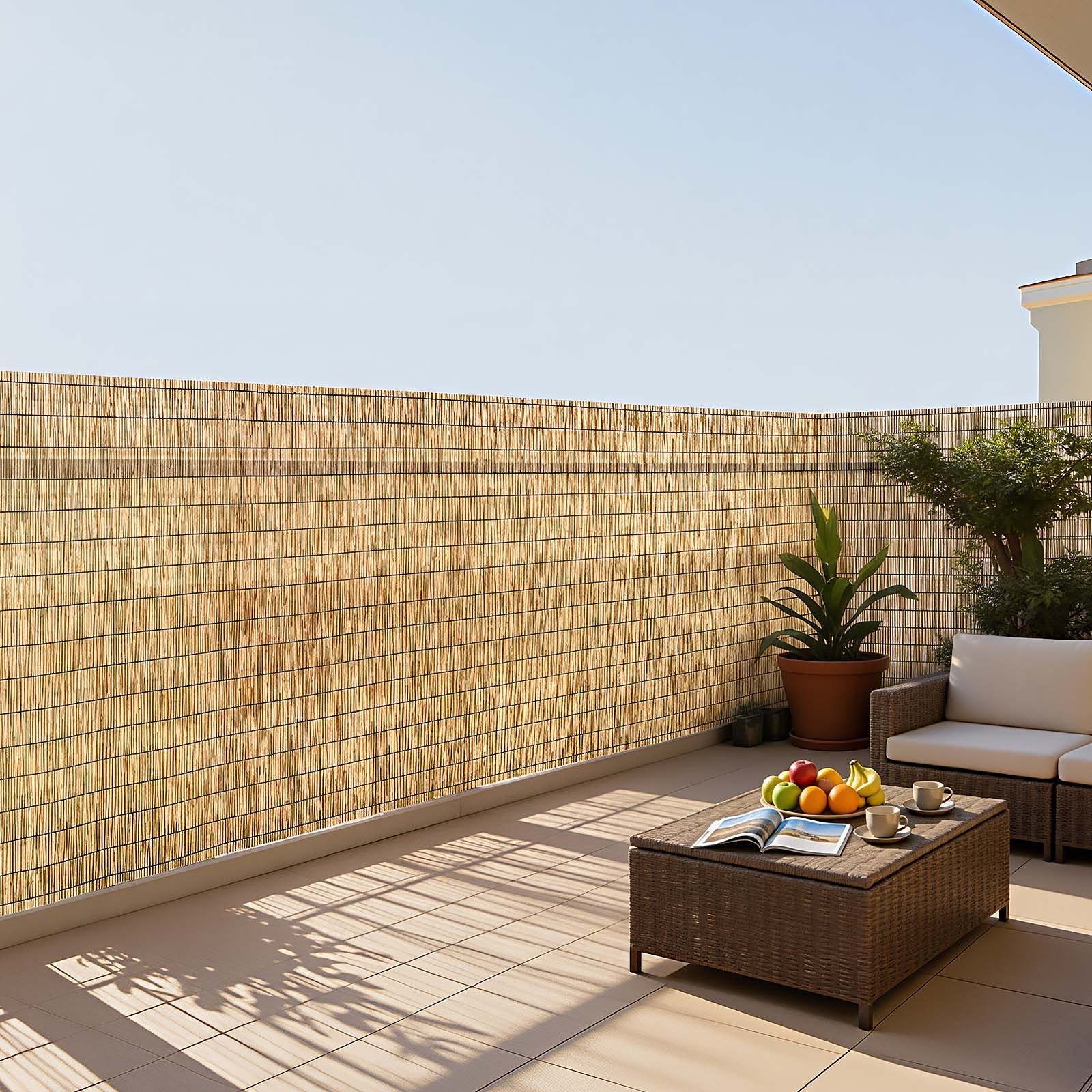 Natural Reed Fencing Roll 4 ft x 16.4 ft – Outdoor Privacy Screen for Balcony, Patio & Garden