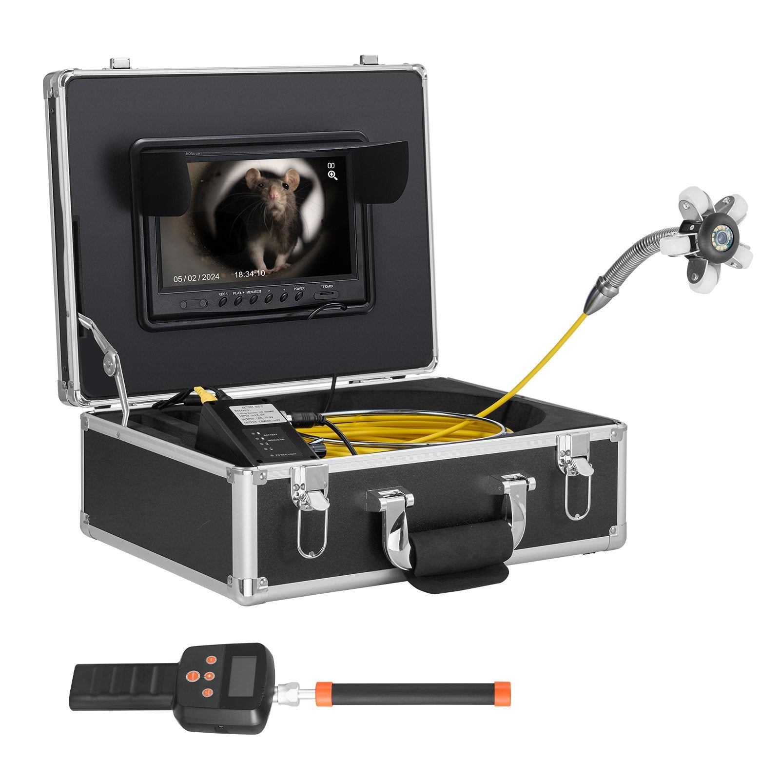 VEVOR Sewer Camera 165 ft Self-Leveling Duct Camera with 512Hz Locator 36X Zoom