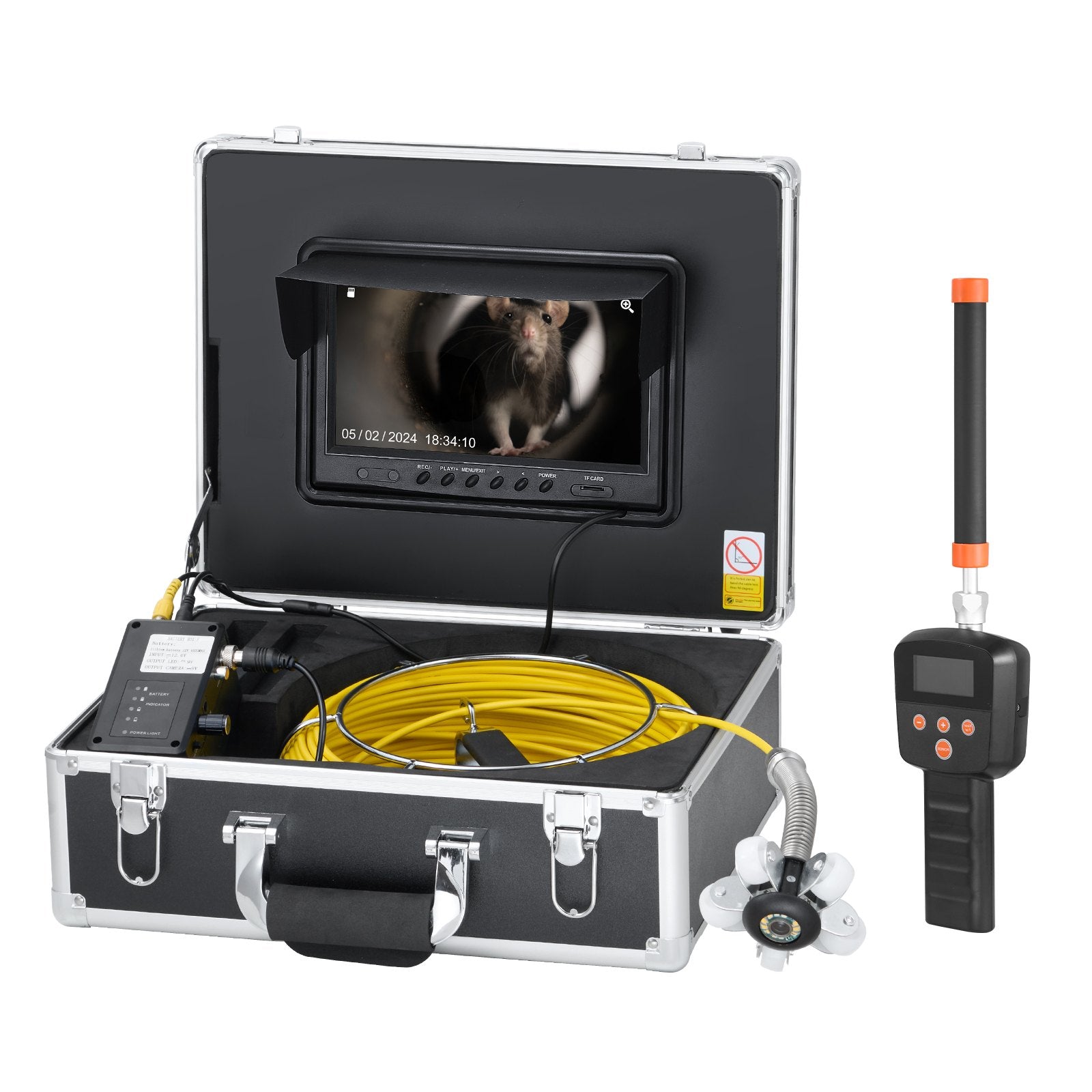 VEVOR Sewer Camera 165 ft Self-Leveling Duct Camera with 512Hz Locator 36X Zoom