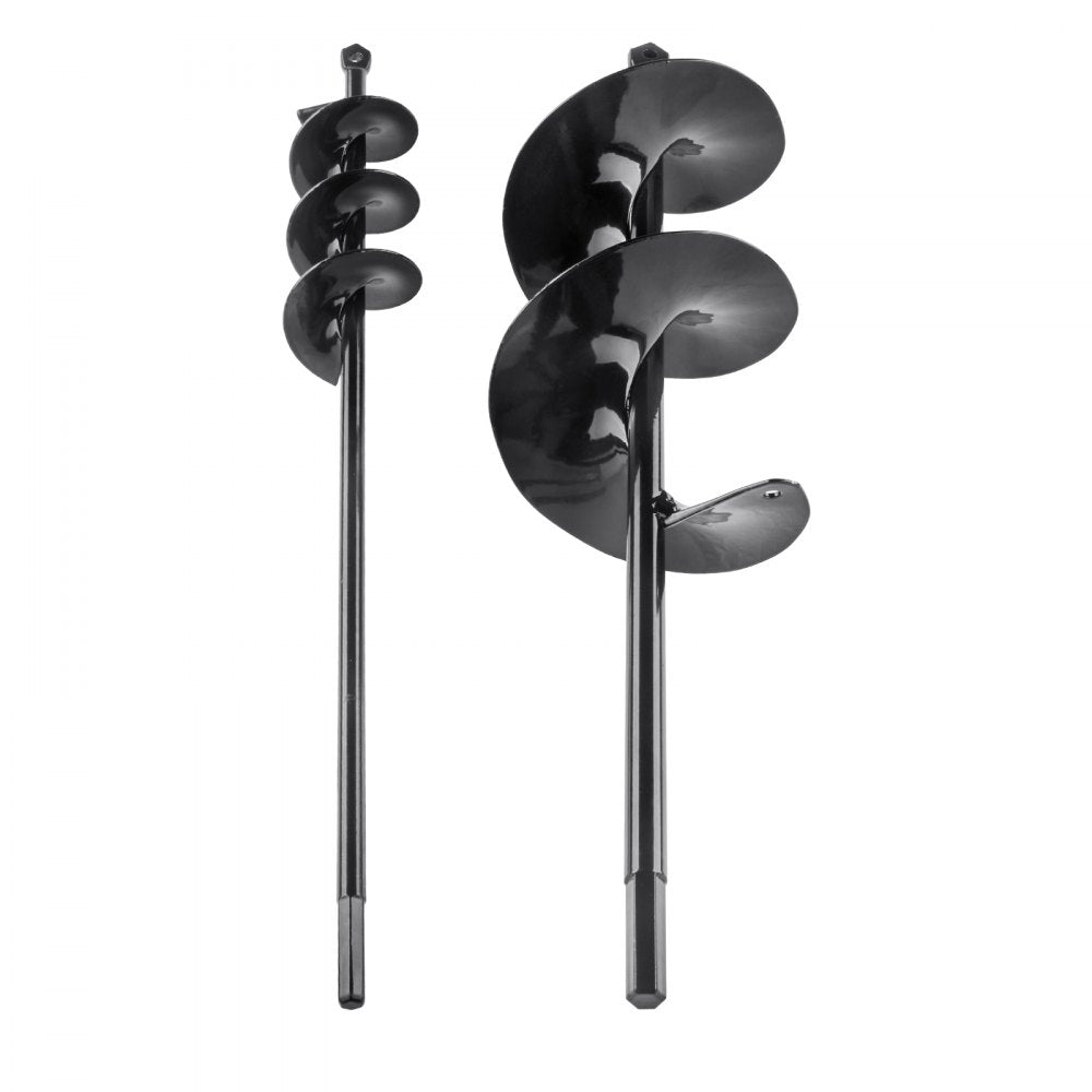 VEVOR Auger Drill Bits for Planting Set of 2, 2" x 16", 4" x 16" Garden Auger Drill Bits, Spiral Drill Bit for Post Hole Digger, Bulbs Planting & Holes Digging, for 3/8" Hex Drive Drill