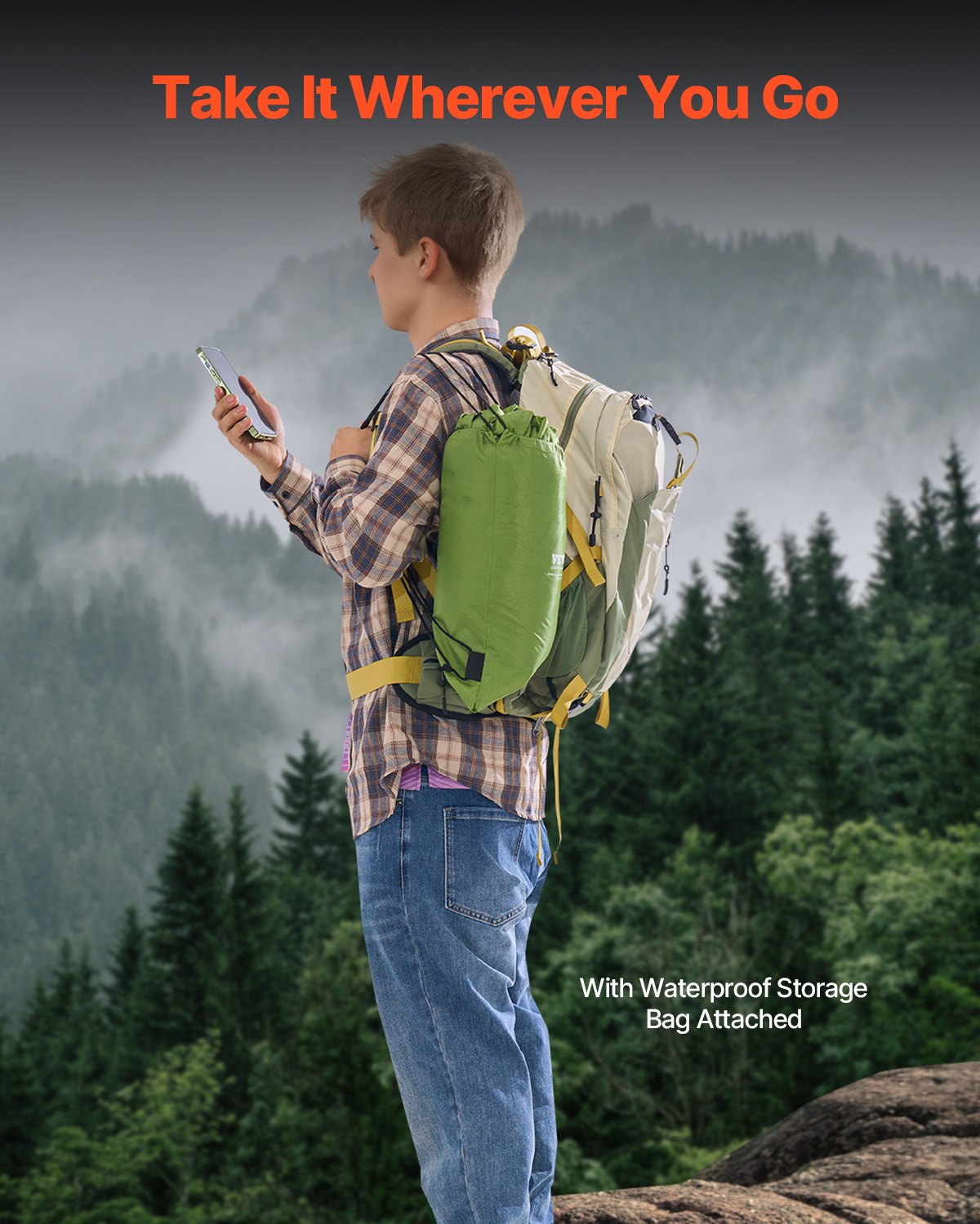 VEVOR Camping Blanket 82" x 55" Warm Stadium Blanket 330GSM Outdoor Travel