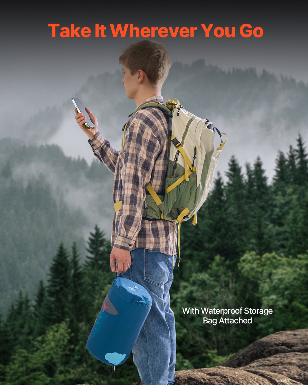 VEVOR Camping Blanket 75" x 52" Wearable Warm Stadium Blanket Outdoor Printed