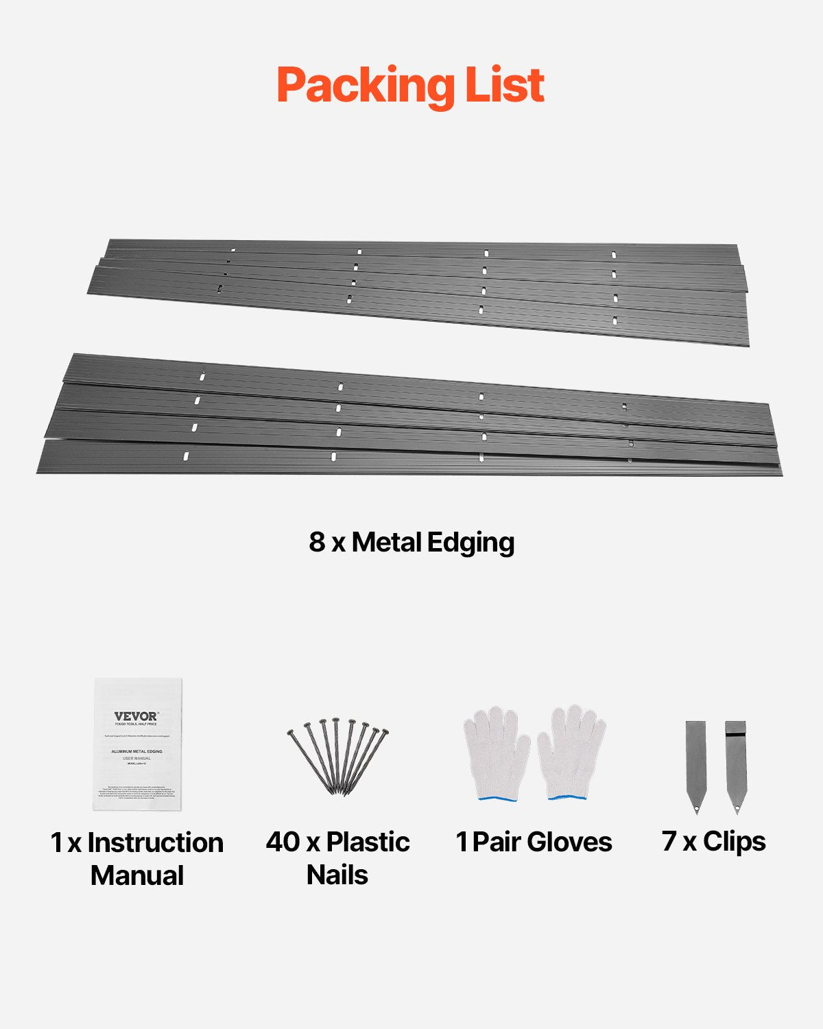 VEVOR Metal Landscape Edging 8Packs 72in Rust-Resistant Bendable for Yard Garden