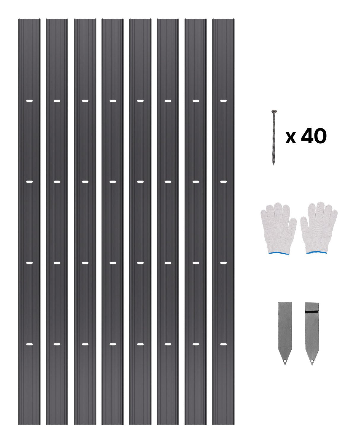 VEVOR Metal Landscape Edging 8Packs 72in Rust-Resistant Bendable for Yard Garden