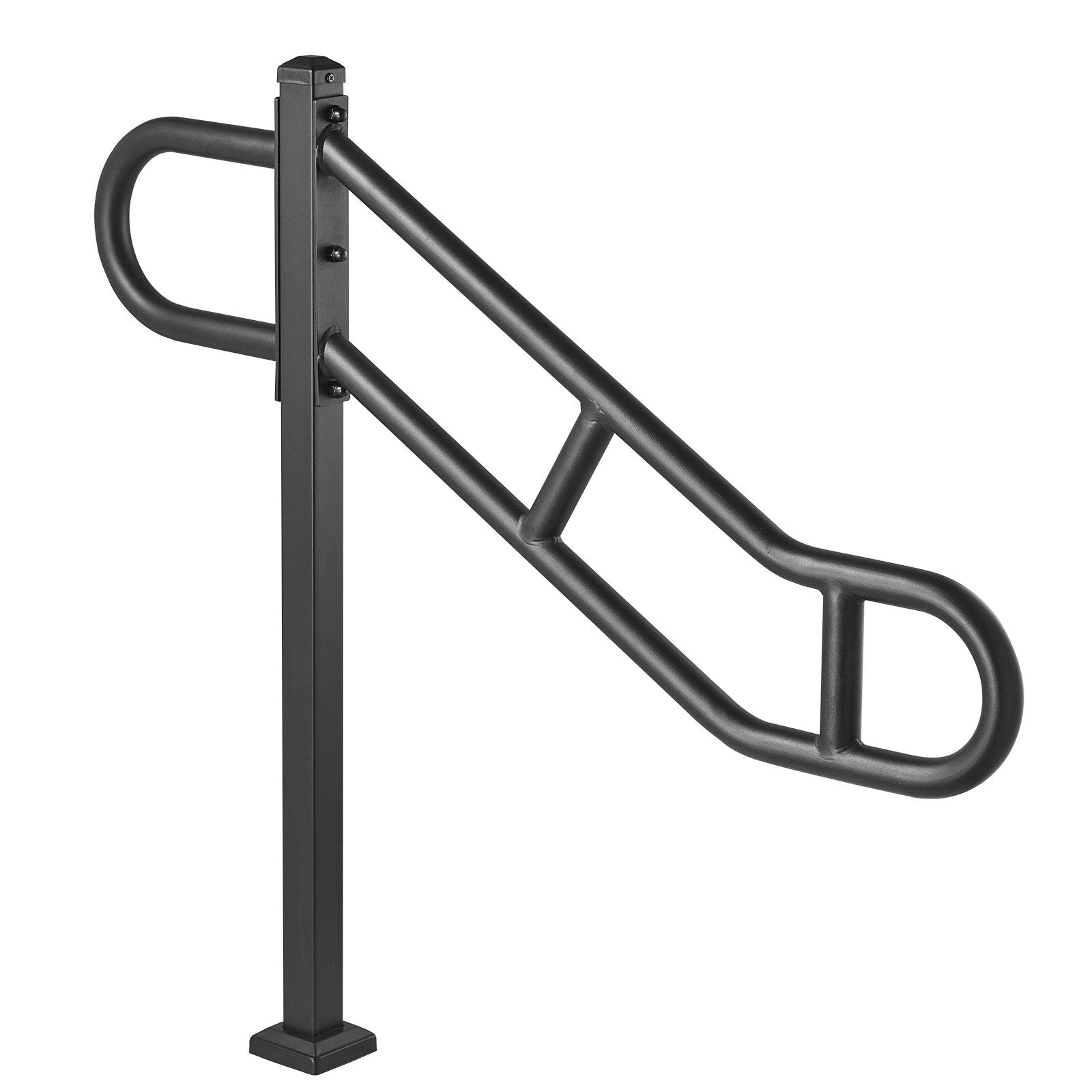 VEVOR Single Post Handrail for Outdoor 1-3 Step 40.5" Stair Handrail Floor Mount