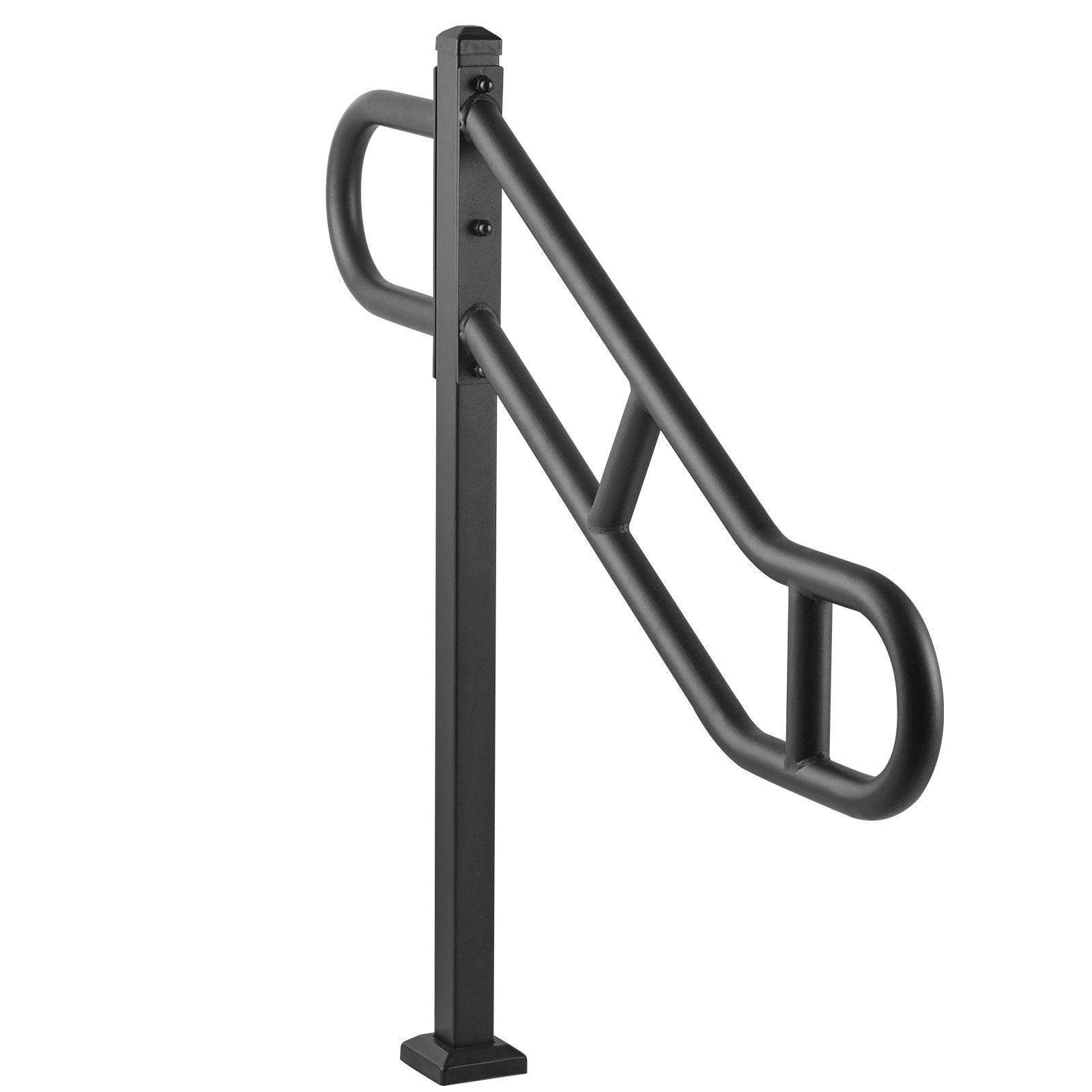 VEVOR Single Post Handrail for Outdoor 1-3 Step 40.5" Stair Handrail Floor Mount