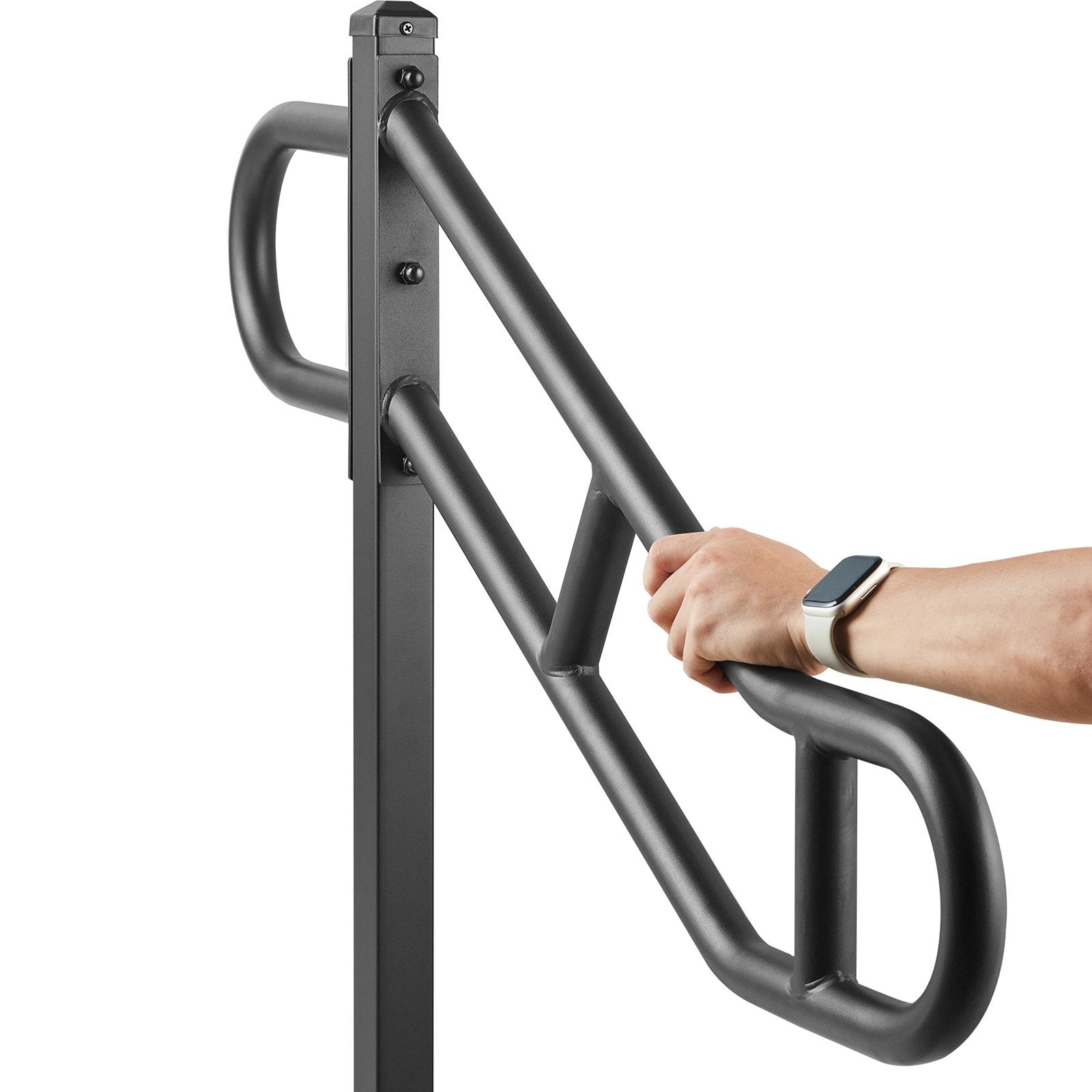 VEVOR Single Post Handrail for Outdoor 1-3 Step 40.5" Stair Handrail Floor Mount