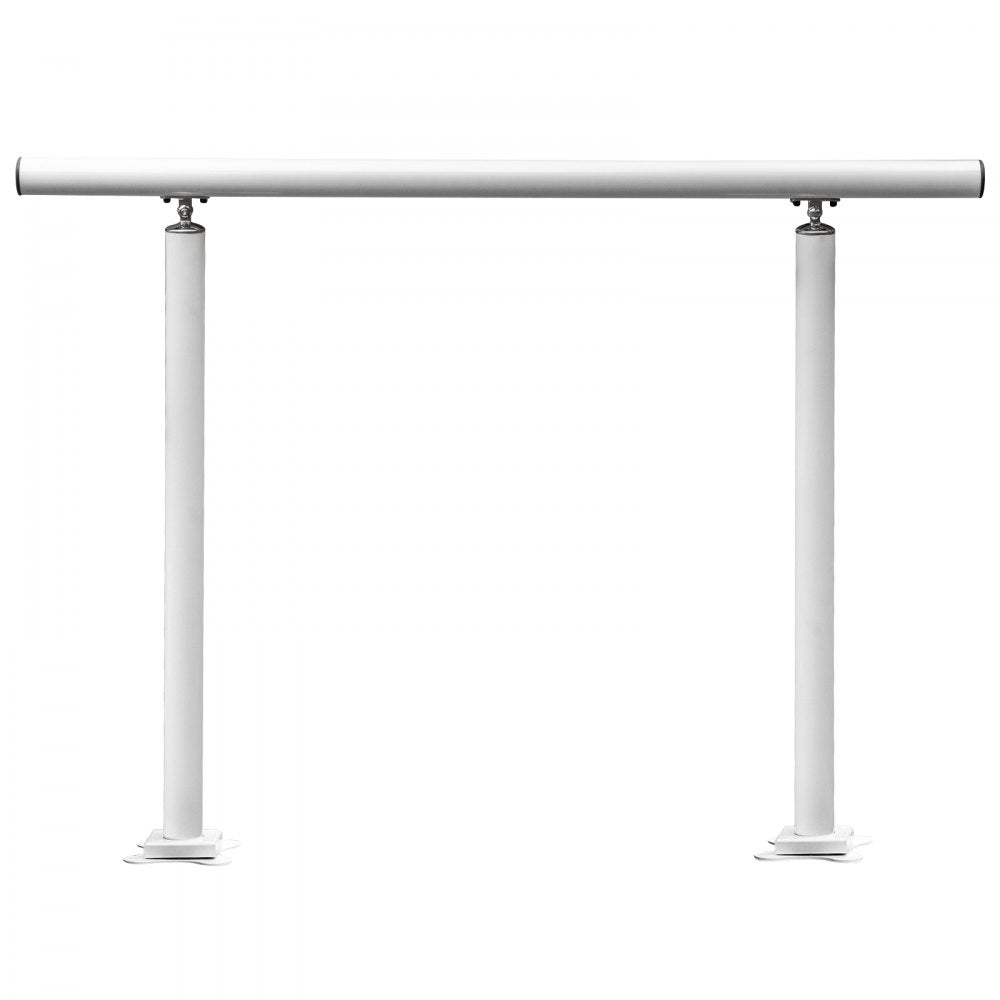 Stair Handrail Outdoor Handrail Aluminum Fits 1-4 Steps 4ft Railing Adjustable