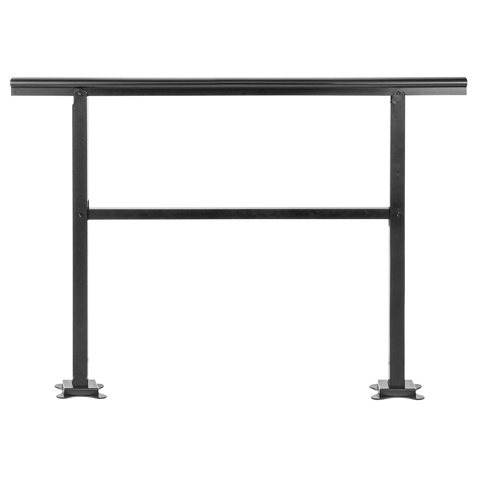Handrail Outdoor Stairs, Outdoor Handrail 48 x 35.5 Inch Black Fits 1/2/3 Steps