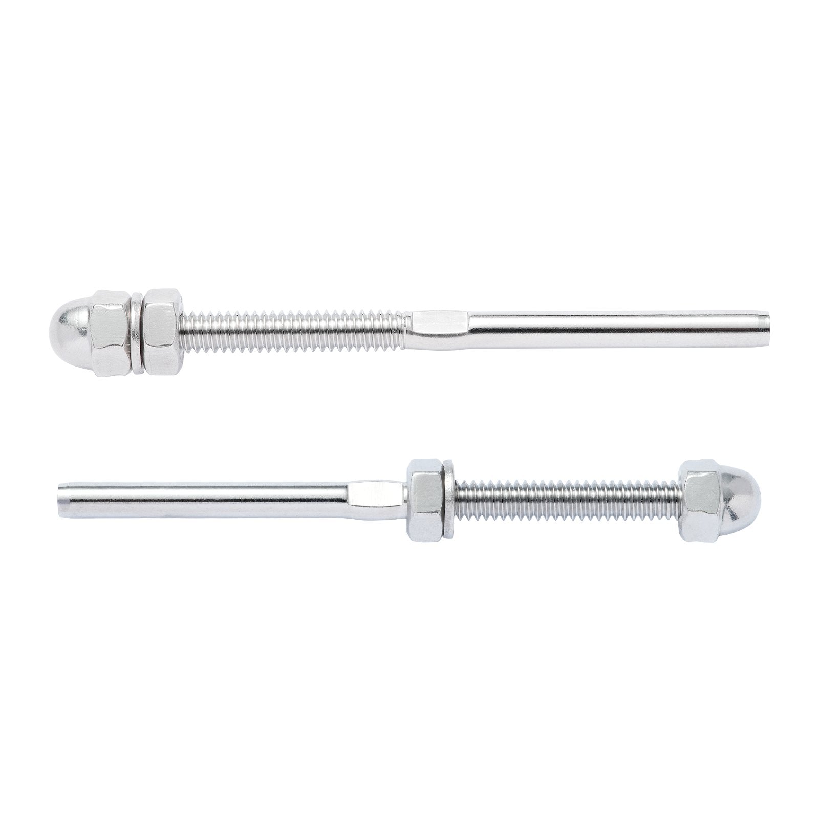 VEVOR 61 Pack Cable Railing Swage Threaded Stud Tension End Fitting Terminal for 1/8" Deck Cable Railing, T316 Stainless Steel, Cable Railing Tensioner 1/8" for Wood/Metal Post, Silver