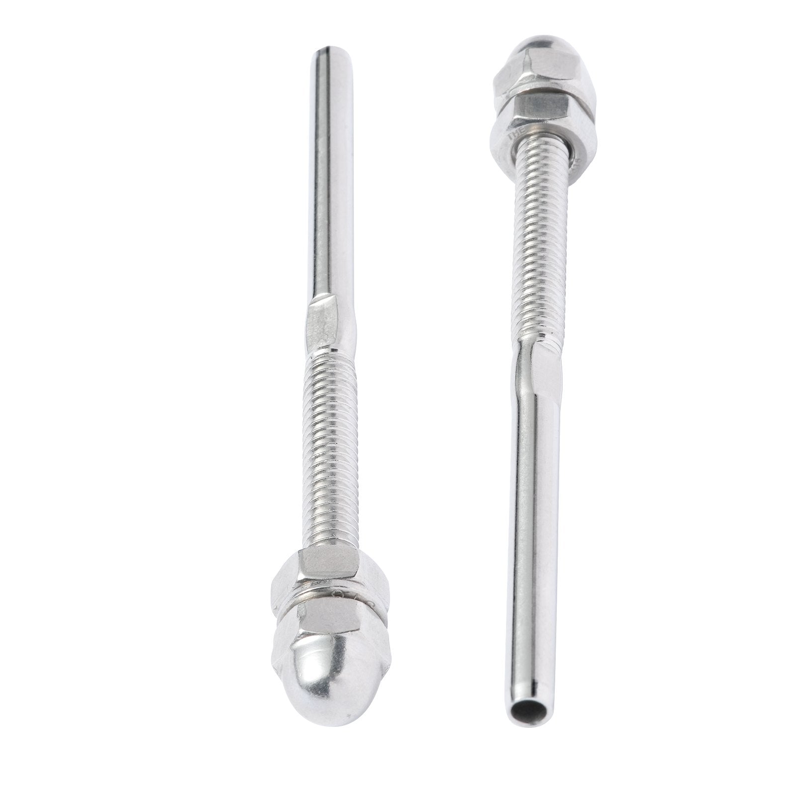 VEVOR 61 Pack Cable Railing Swage Threaded Stud Tension End Fitting Terminal for 1/8" Deck Cable Railing, T316 Stainless Steel, Cable Railing Tensioner 1/8" for Wood/Metal Post, Silver