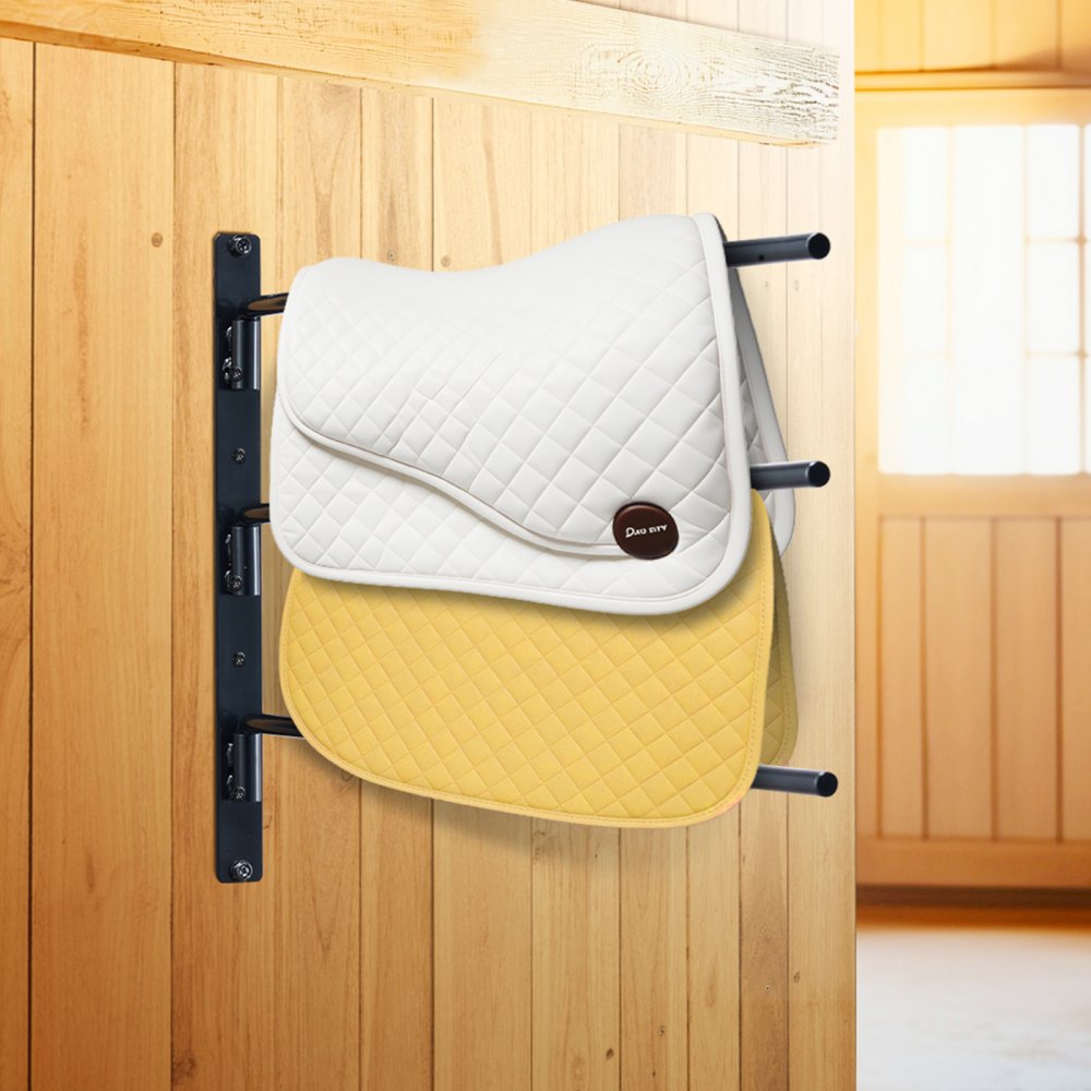 VEVOR Wall Mounted Saddle Rack Three Tiers Swing Out Saddle Pad Holder