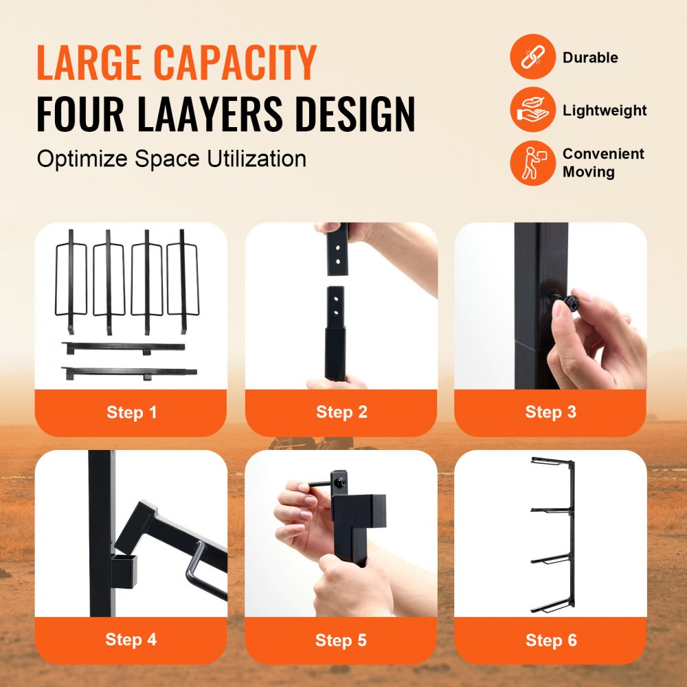 VEVOR Wall Mount Saddle Rack Four Tiers Western & English Horse Saddle Holder