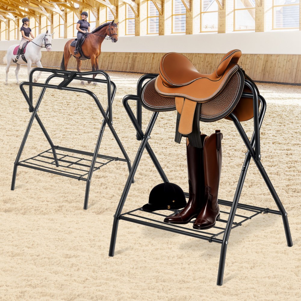VEVOR Folding Saddle Rack 2 Packs Freestanding Horse Saddle Stand 132 lbs