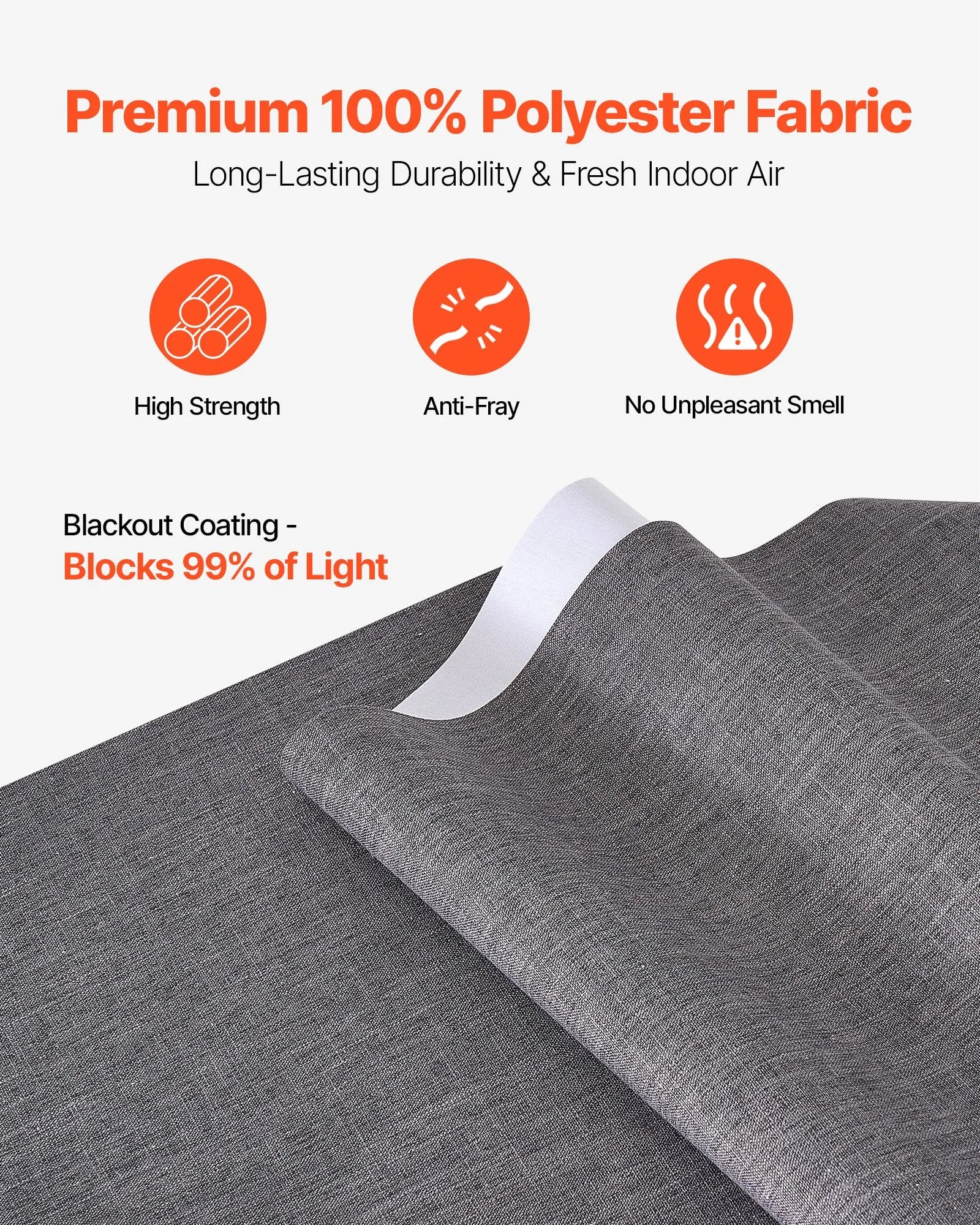 VEVOR Panel Track Blinds Extendable Track 45.8 in to 86 in W Trimmable Dark Gray