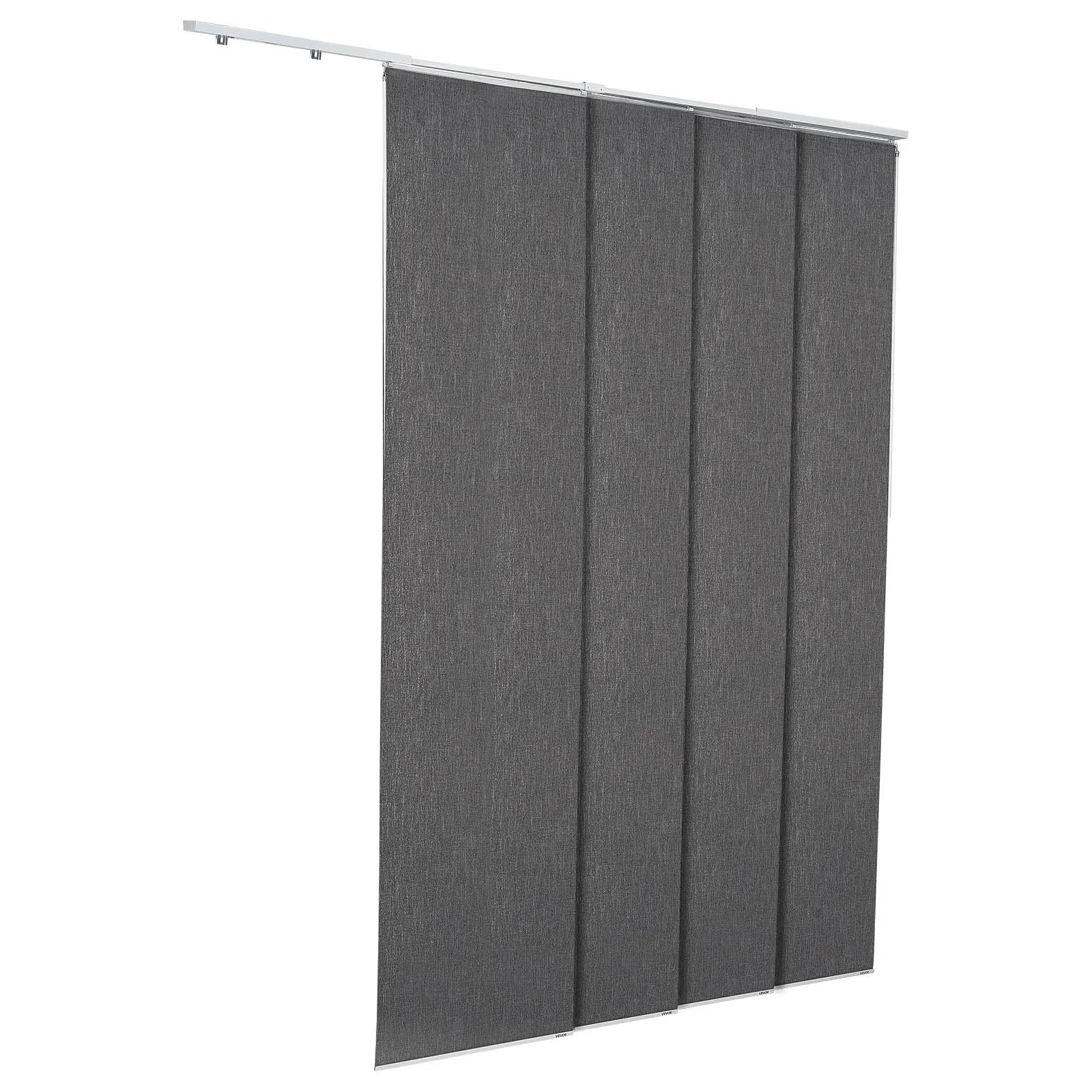 VEVOR Panel Track Blinds Extendable Track 45.8 in to 86 in W Trimmable Dark Gray