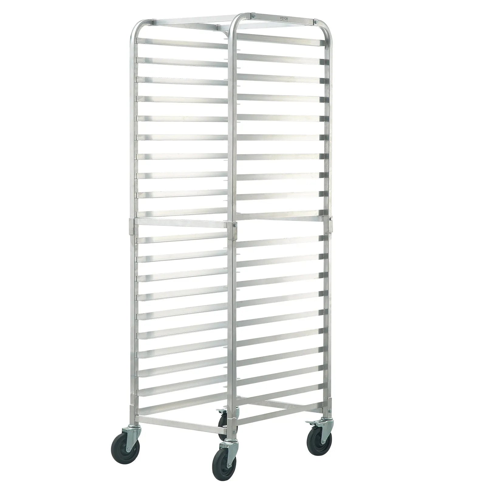VEVOR Bun Pan Rack, 20-Tier Commercial Bakery Racks with Brake Wheels, Aluminum Racking Trolley Storage for Half & Full Sheet, Speed Rack For Kitchen Home, Bread Baking Equipment, 26\"L x 20.4\"W x 70\"H