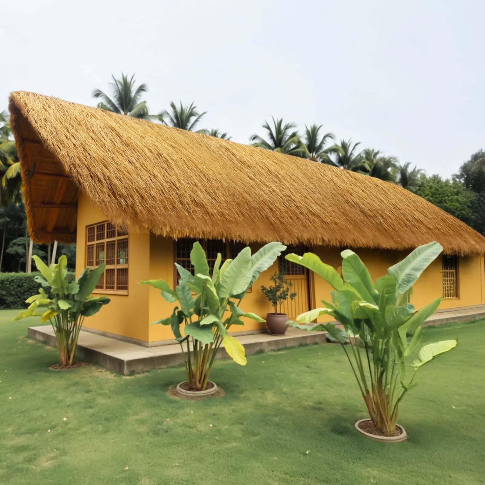 VEVOR Thatch Grass Roof Roll 1.6 x 19.7 ft Tiki Hut Bar Skirt Roof Party Décor