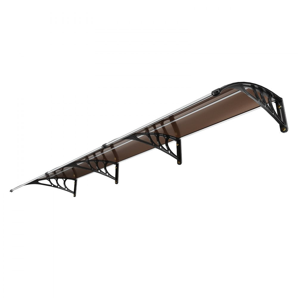 VEVOR Window Door Awning Canopy 40" x 120", UPF 50+ Polycarbonate Entry Door Outdoor Window Awning Exterior, Front Door Overhang Awning for Sun Shutter, Rain, UV, Snow Protection, Hollow Sheet