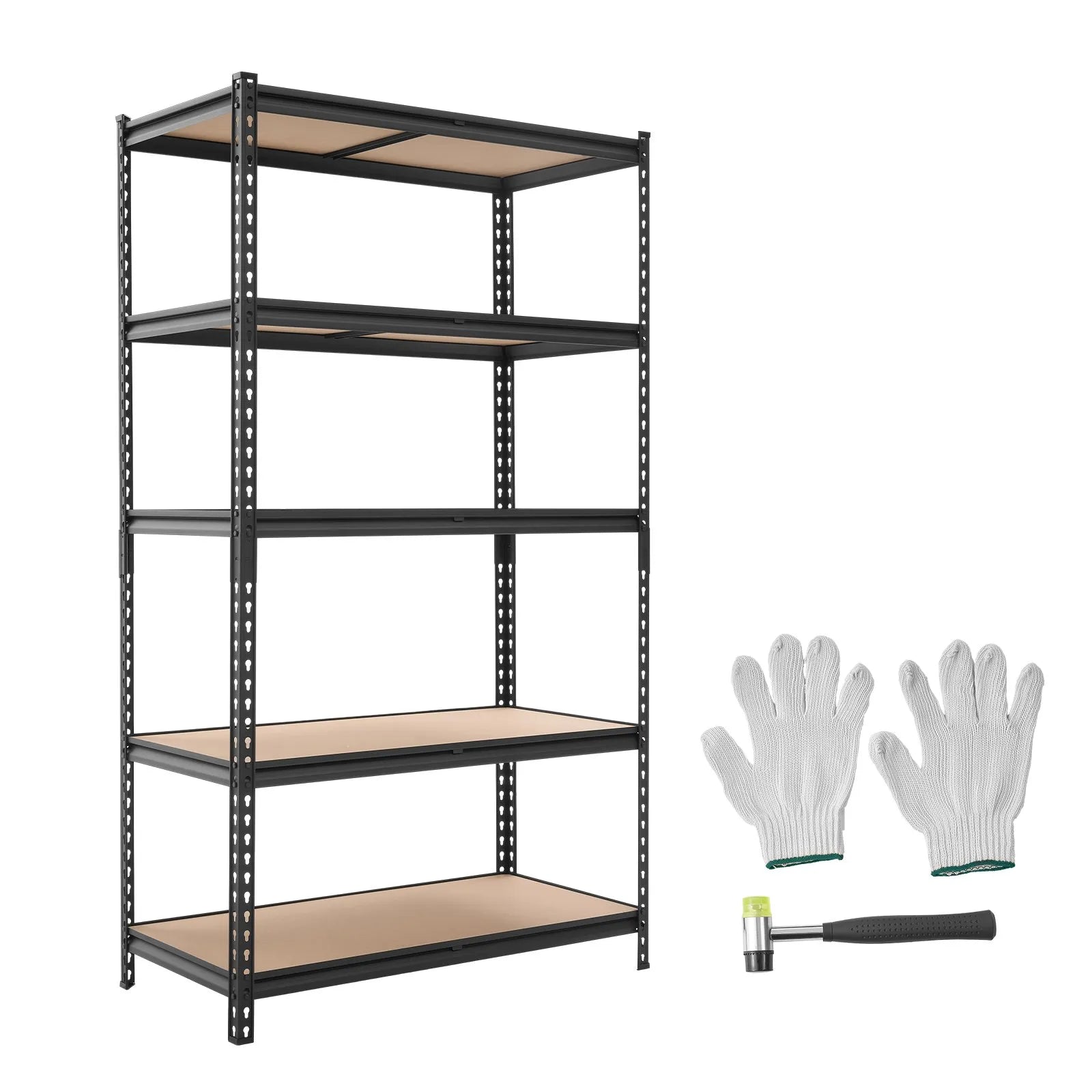 5-Tier Adjustable Storage Shelves, 2500 lb Capacity Heavy-Duty Garage Shelving Unit, Metal Utility Storage Rack with Adjustable Shelves, 40.35" x 20.35" x 71.38"