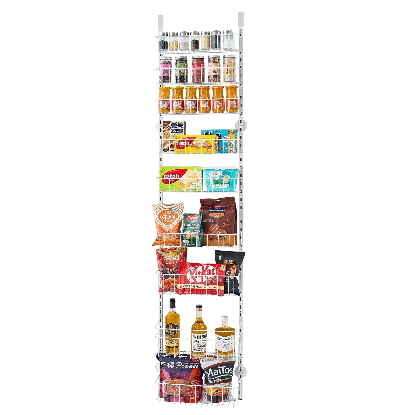 VEVOR 9-Tier Over the Door Pantry Organizer Hanging Storage Rack Adjustable