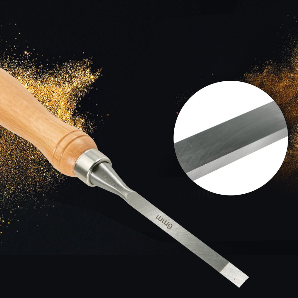 VEVOR Woodworking 12pcs Lathe Chisel?Wood Carving Hand Chisel 3-3/4Inch Blade Length, Wood Turning Tools with Wooden Storage Case, for Wood Carving Root Carving Furniture Carving Lathes