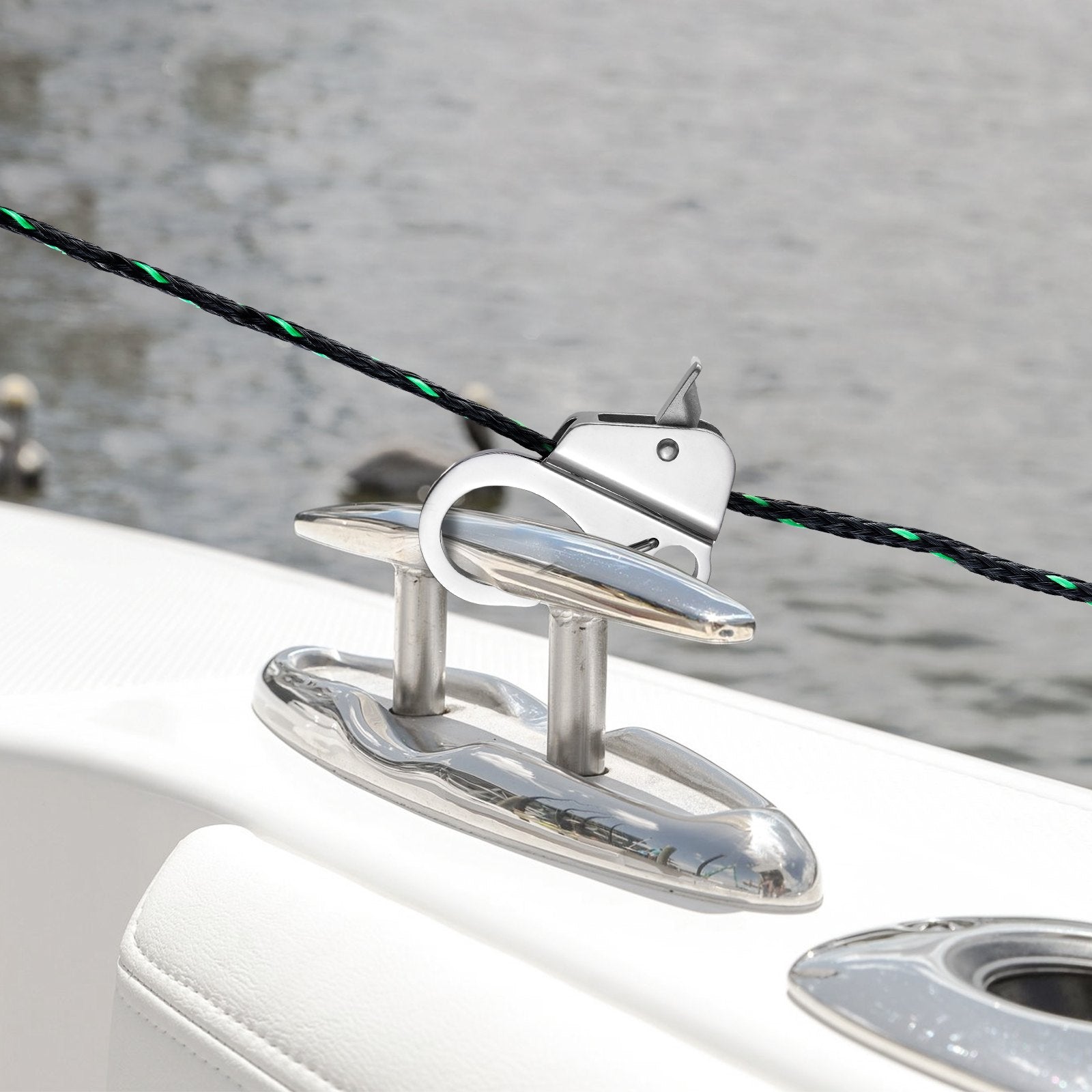 VEVOR Boat Anchor Hook, 304 Stainless Steel Slide Anchor, Knotless Anchor System with Quick Release, Boat Anchor Hook Clips for 3/8" - 5/8" Boat Anchor Rope, Easy to Use, Holds 3700 LBS