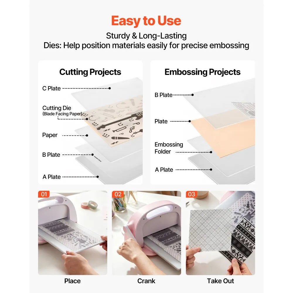 Embossing Folders Set, 15 Pieces 4.13" x 5.83" PP Plastic Embossing Plates for Die Cutting, Card Making, Scrapbooking & DIY Paper Crafts
