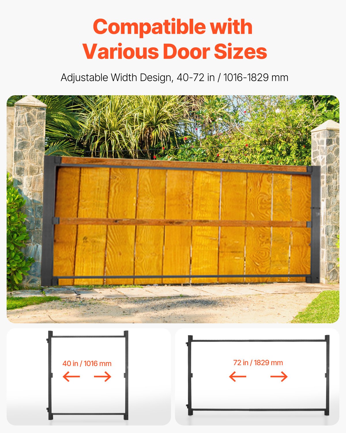 VEVOR Gate Building Kit Fits 40 to 72 in Wide Openings 4 to 5 ft High Fence