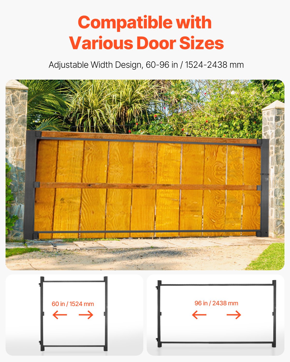 VEVOR Gate Building Kit Fits 60 to 96 in Wide Openings 4 to 5 ft High Fence