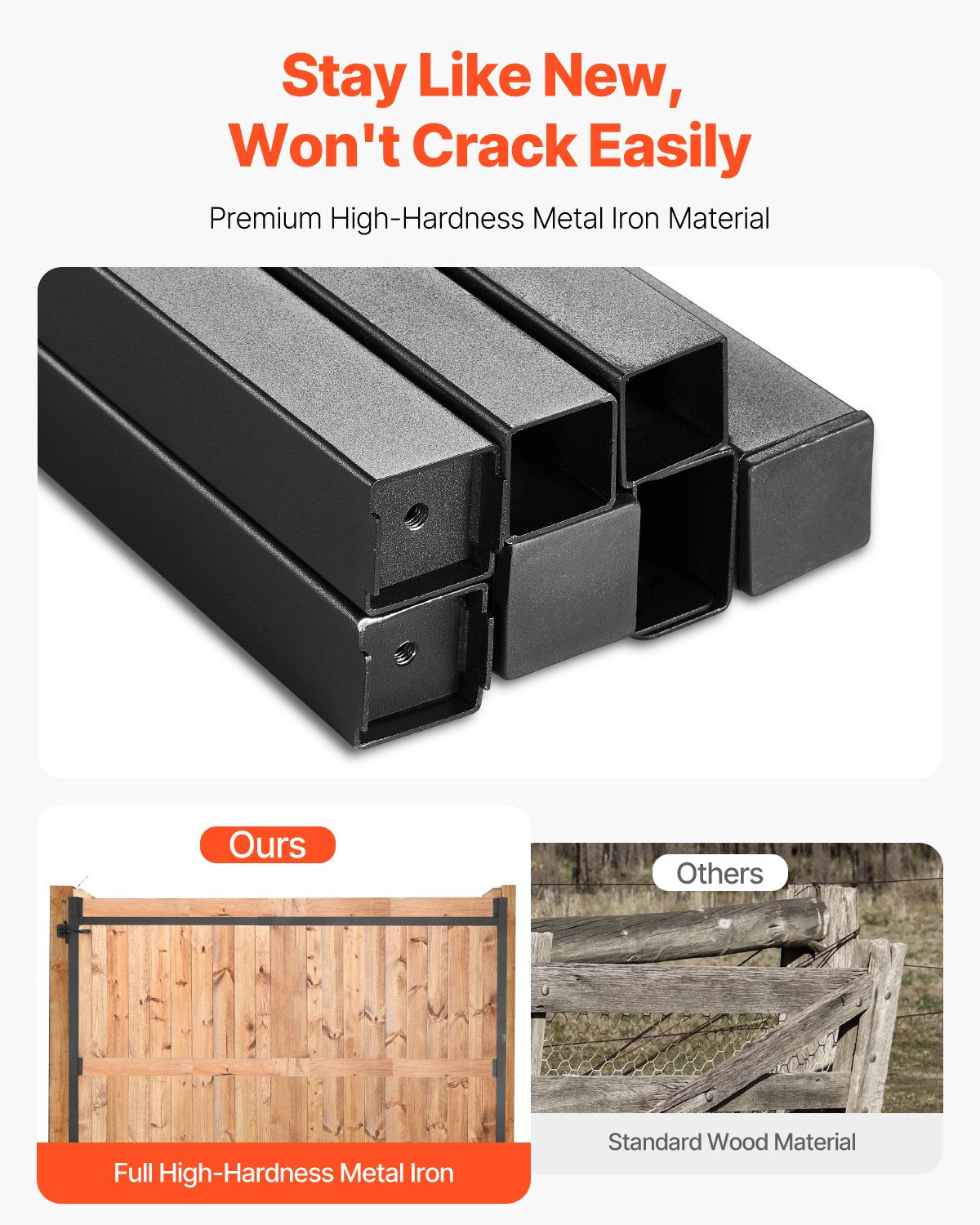 VEVOR Gate Building Kit Fits 60 to 96 in Wide Openings 6 to 7 ft High Fence