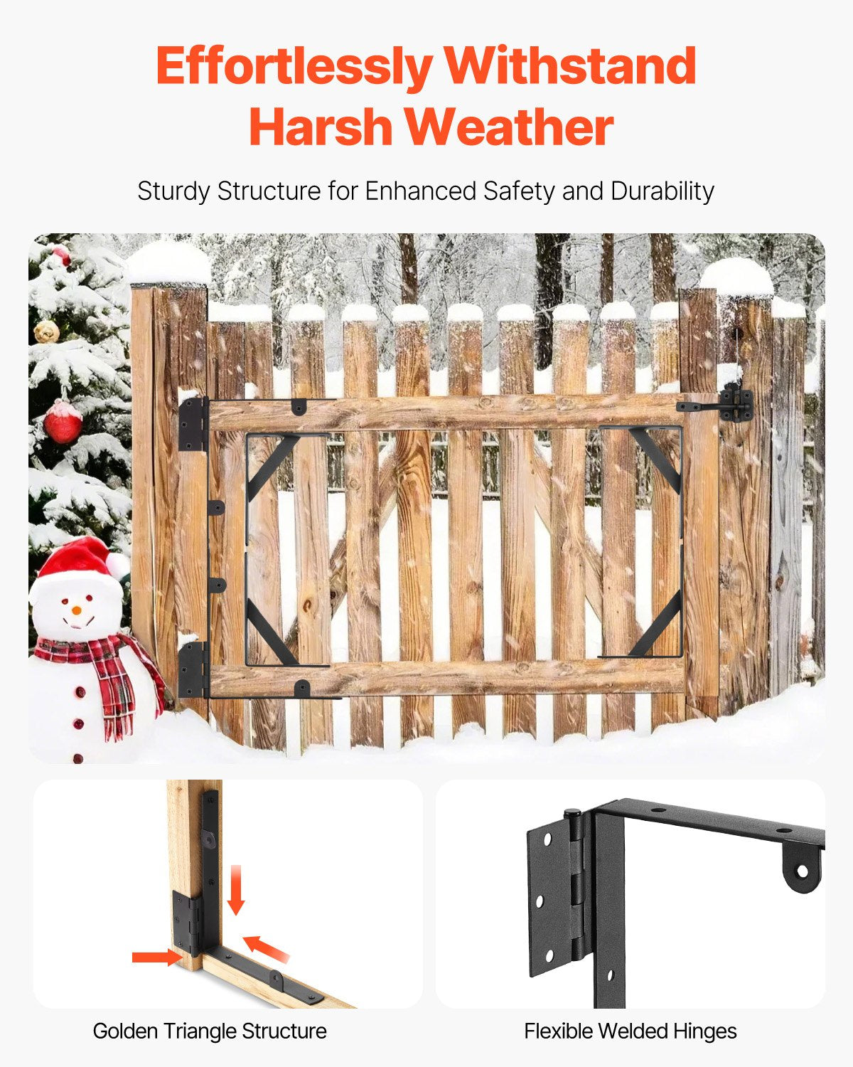 VEVOR Gate Corner Brace Bracket Anti Sag Gate Frame Hardware Kit Iron Black