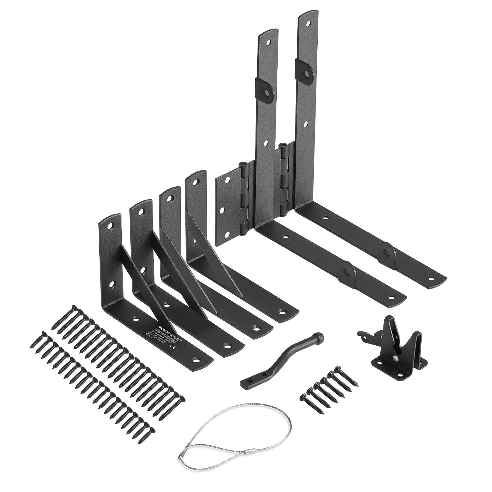 VEVOR Gate Corner Brace Bracket Anti Sag Gate Frame Hardware Kit Iron Black