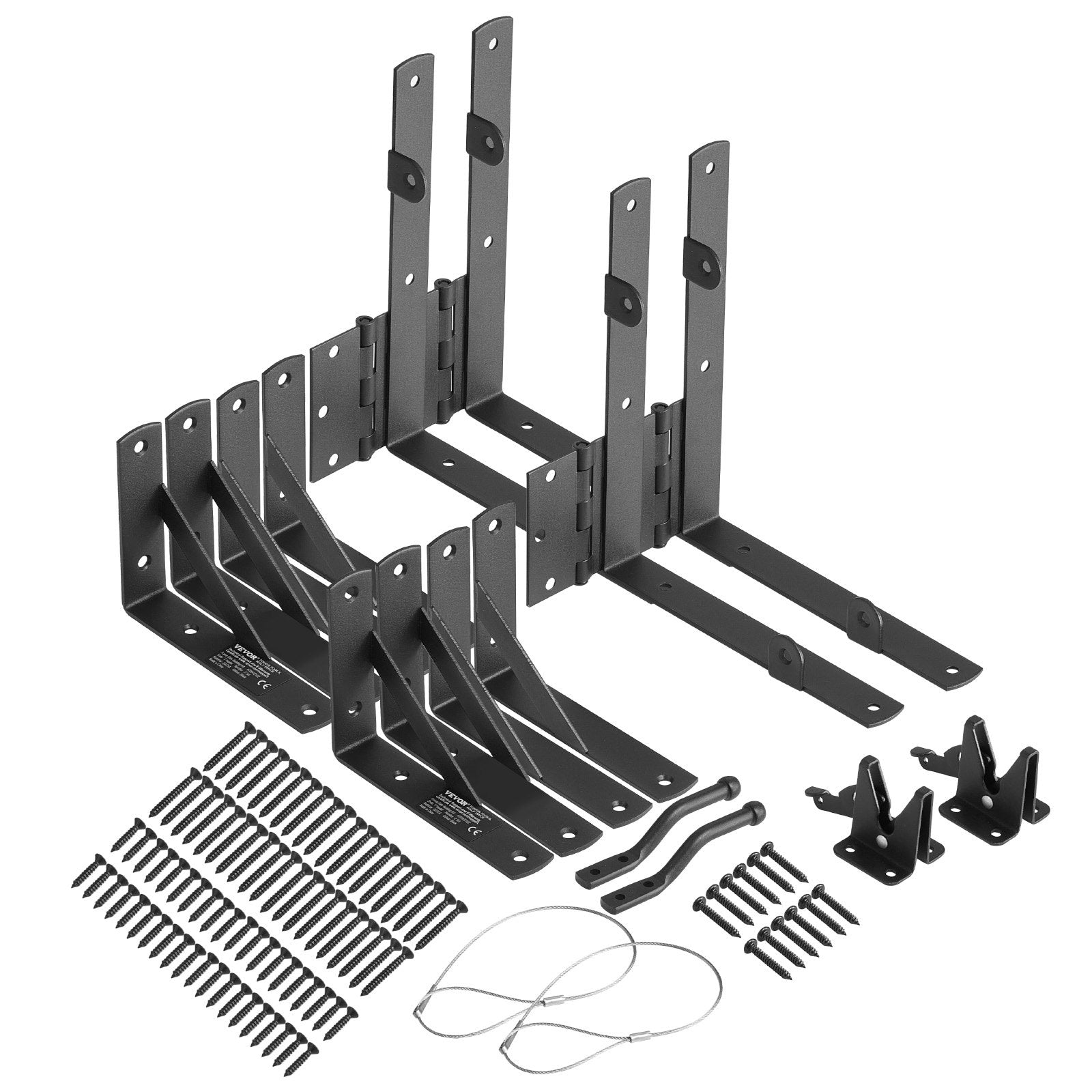 VEVOR Gate Corner Brace Bracket 2 Sets Anti Sag Gate Frame Hardware Kit Black