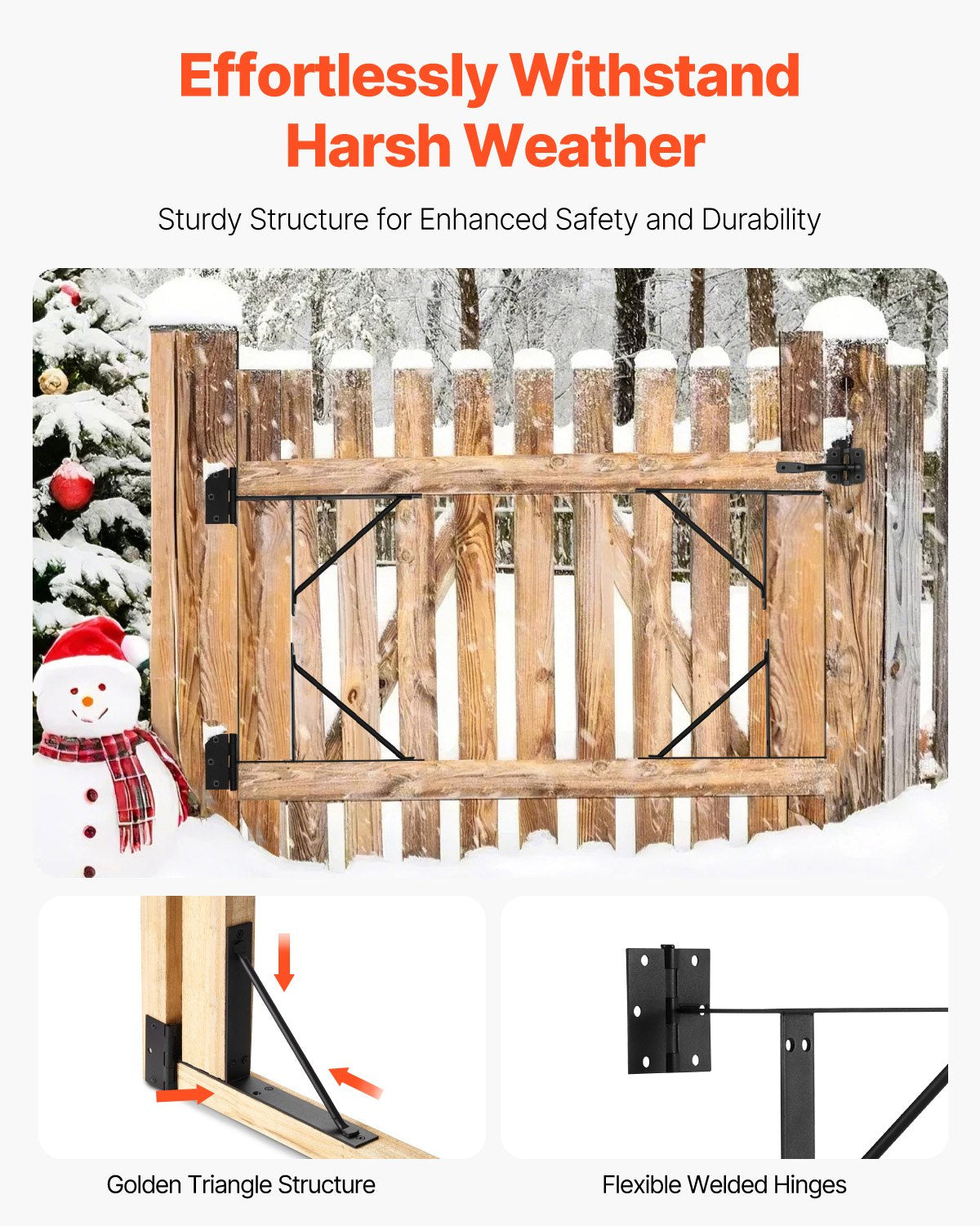 VEVOR Gate Corner Brace Bracket Anti Sag Gate Frame Hardware Kit for Stable Gate