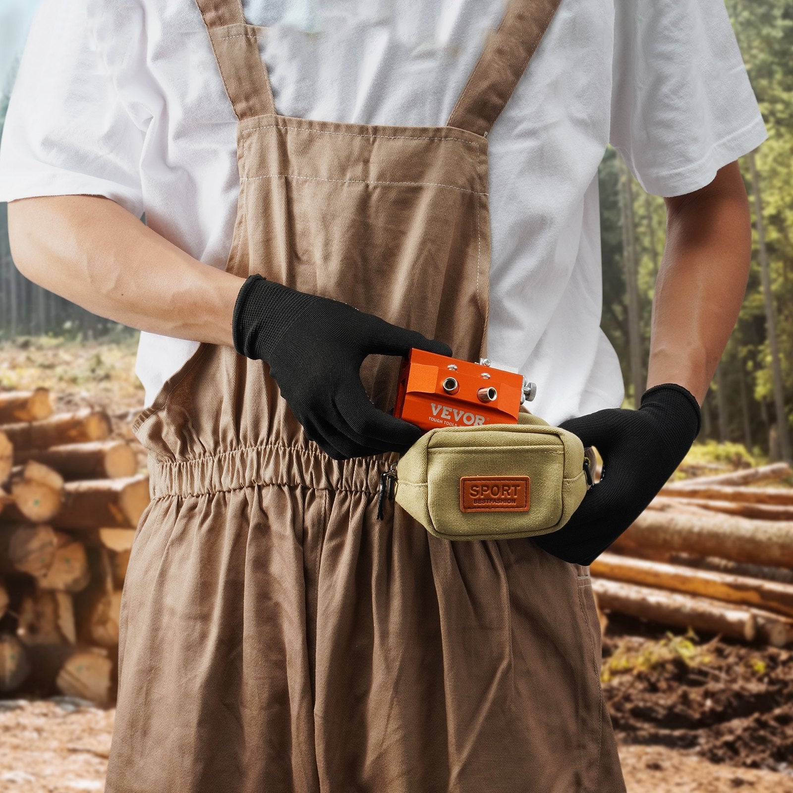 VEVOR Chainsaw Sharpener, Hand-Cranked Chain Saw Sharpening Jig Fit 4"-22" Chainsaws, Potable Saws Chain Sharpen Tool Set with 4 Grinding Heads for Landscaper, Lumberjack, Maintenance Worker