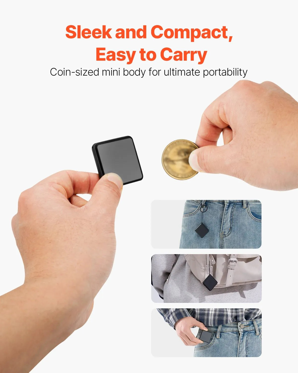 VEVOR Mini Digital Voice Activated Recorder Magnet Recording Listening Device