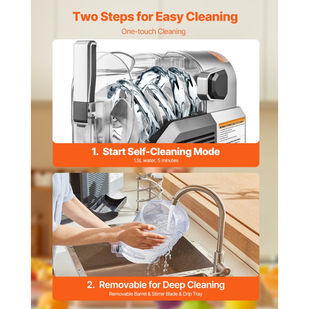 2L Slushy Machine No Ice Needed Frozen Drink Maker 6 Preset Programs