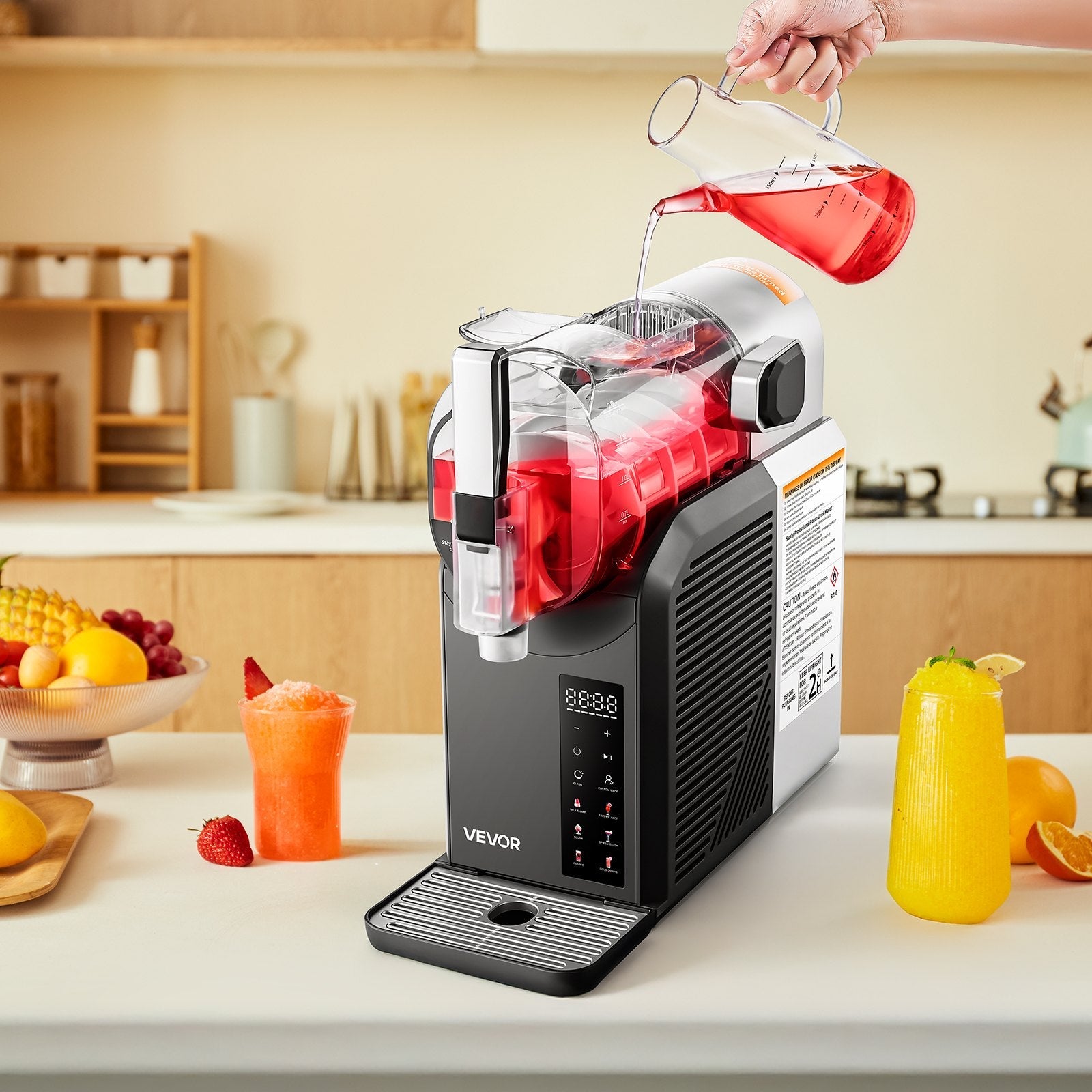 2L Slushy Machine No Ice Needed Frozen Drink Maker 6 Preset Programs