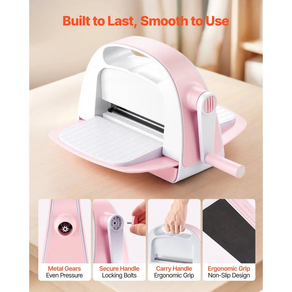 VEVOR Manual Die Cutting and Embossing Machine, 6" Opening Portable Craft Machine Set with Cutting Dies, Embossing Folders, Paper Sheets & Cutting Plates for Scrapbooking, Card Making & DIY Crafts