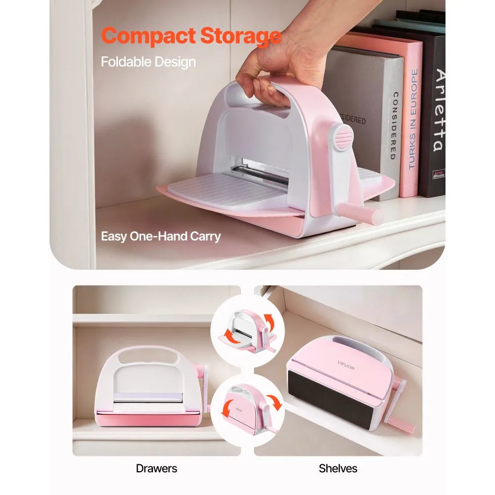 VEVOR Manual Die Cutting and Embossing Machine, 6" Opening Portable Craft Machine Set with Cutting Dies, Embossing Folders, Paper Sheets & Cutting Plates for Scrapbooking, Card Making & DIY Crafts