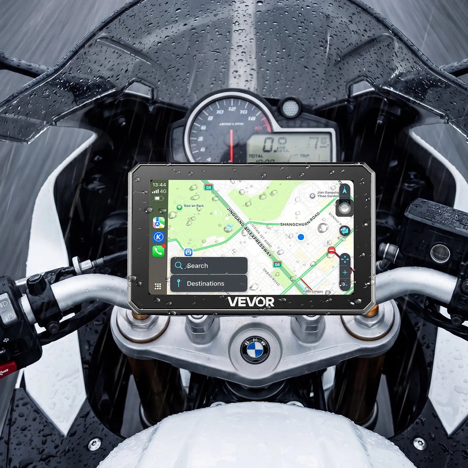 5-Inch Wireless Motorcycle CarPlay & Android Auto GPS Navigation System with Dual Bluetooth