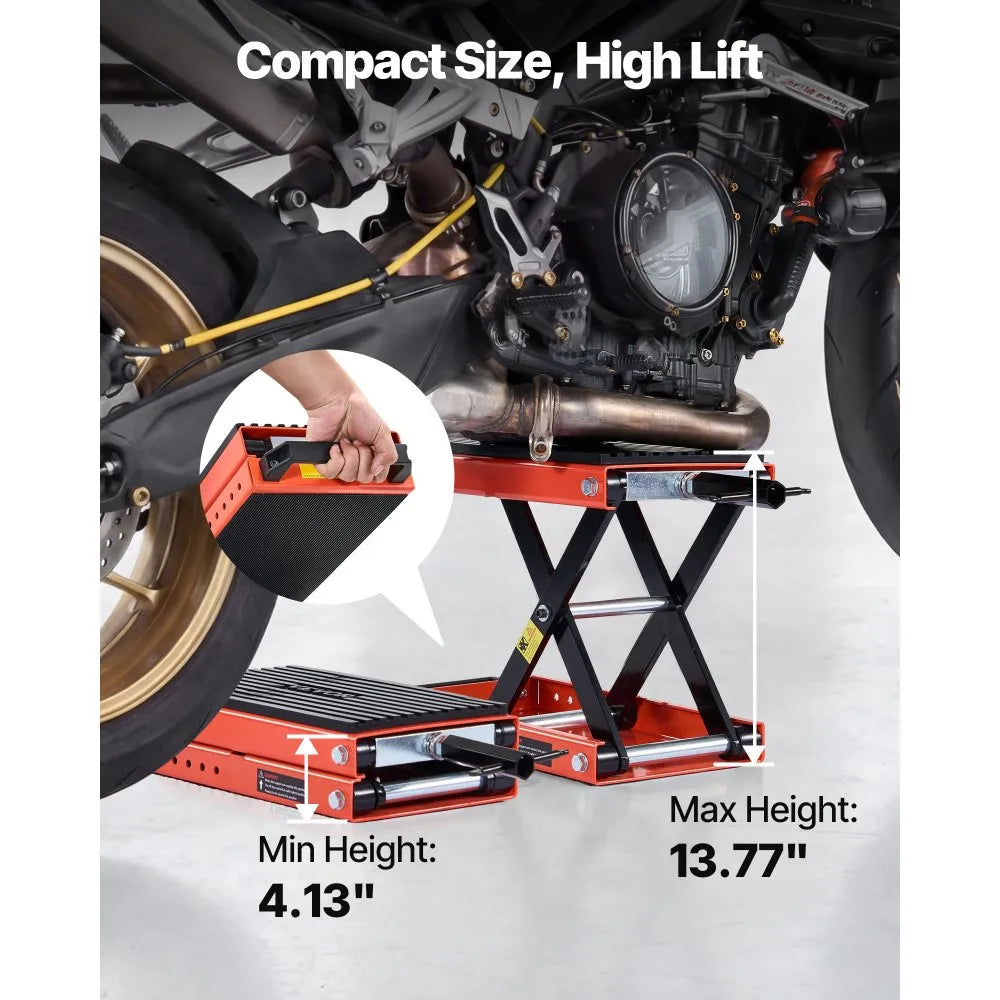VEVOR Motorcycle Scissor Lift Jack, 1500 lbs Capacity with Lock Pin and Steel Hoist for Touring Motorcycles