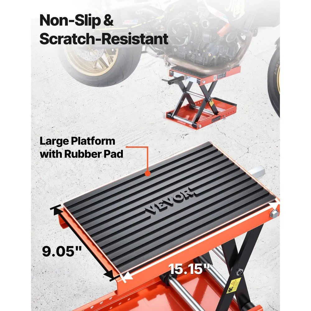 VEVOR Motorcycle Scissor Lift Jack, 1500 lbs Capacity with Lock Pin and Steel Hoist for Touring Motorcycles