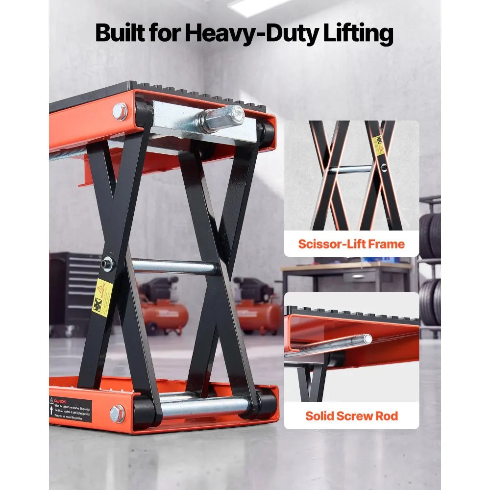 VEVOR Motorcycle Scissor Lift Jack, 1500 lbs Capacity with Lock Pin and Steel Hoist for Touring Motorcycles