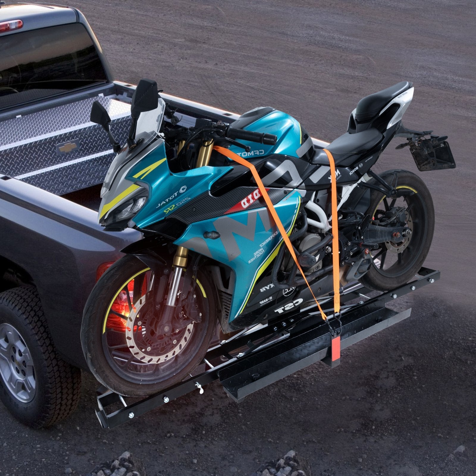 VEVOR Motorcycle Carrier Scooter Dirt Bike Hitch Mount 600LBS Rack Ramp Hauler