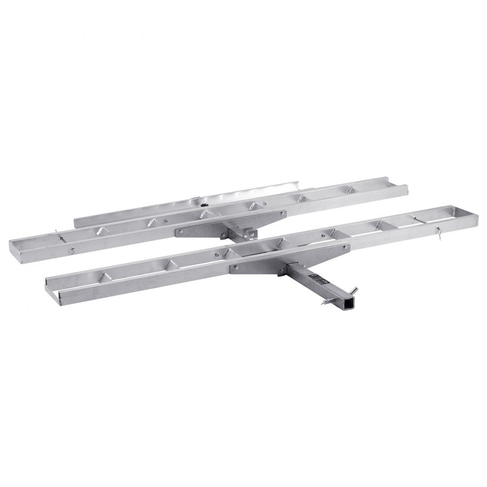 VEVOR Motorcycle Carrier, 2-Bike 600 LBS Aluminum Motorcycle Carrier Hitch Mount, Loading Ramp, Scooter Dirt Bike Trailer Hauler, Ratchet Straps and Stabilizer, for Car, Truck with 2" Hitch Receiver