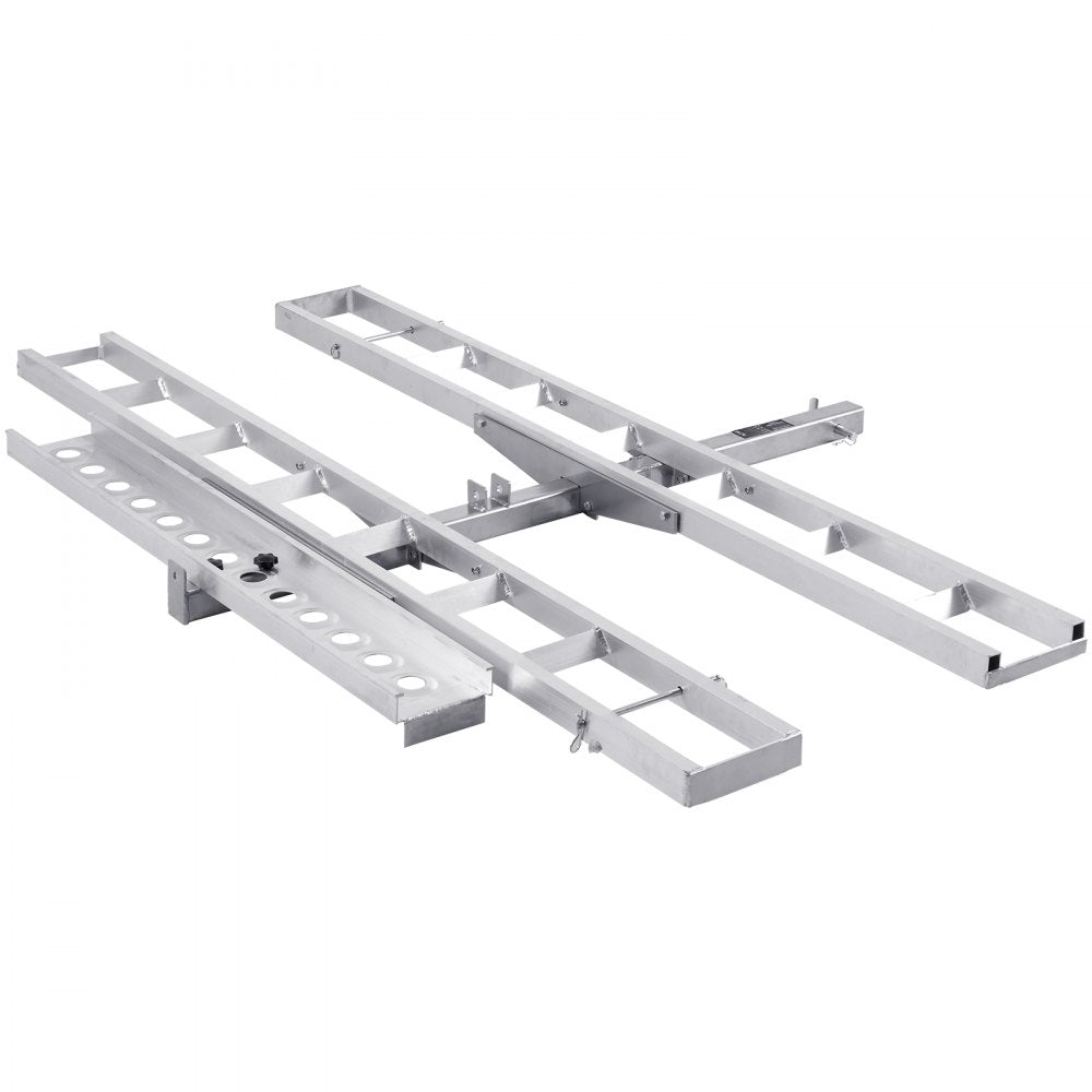 VEVOR Motorcycle Carrier, 2-Bike 600 LBS Aluminum Motorcycle Carrier Hitch Mount, Loading Ramp, Scooter Dirt Bike Trailer Hauler, Ratchet Straps and Stabilizer, for Car, Truck with 2" Hitch Receiver